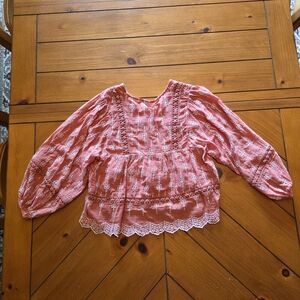 Women's Pink Embroidered Top